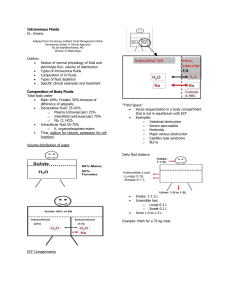 Intravenous Fluids Dr. Jimeno Adapted from the lecture entitled