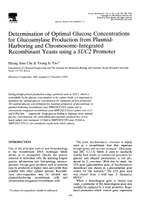 Determination of Optimal Glucose Concentrations