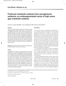 Profound metabolic acidosis from pyroglutamic acidemia