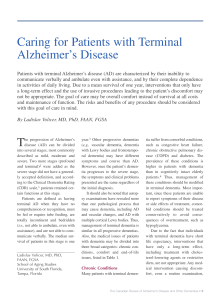 Caring for Patients with Terminal Alzheimer`s Disease