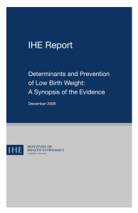 Determinants and Prevention of Low Birth Weight