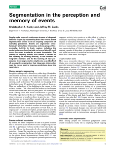 Segmentation in the perception and memory of events