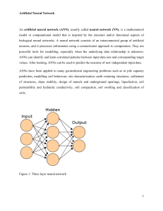 Artificial Neural Network An artificial neural network (ANN)