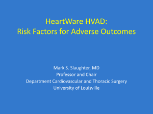 HeartWare HVAD: Risk Factors for Adverse Outcomes