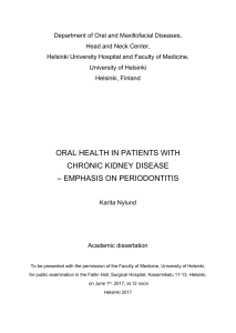 oral health in patients with chronic kidney disease