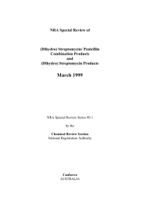 Review of (Dihydro) Streptomycin/Penicillin report