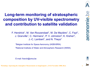 Long-term monitoring of stratospheric composition by UV