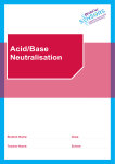 Acid/Base Neutralisation