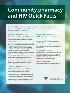 Community pharmacy and HIV Quick Facts