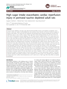 High sugar intake exacerbates cardiac reperfusion injury in perinatal