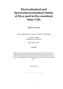 Electrochemical and Spectroelectrochemical Studies of Dyes used