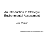 An Introduction to Strategic Environmental Assessment