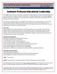 Assistant Professor-Educational Leadership