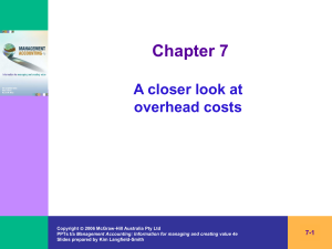 continued 7-3 What are overhead costs?