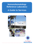 Immunohematology Reference Laboratory A Guide to Services