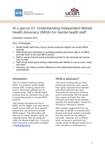 Understanding Independent Mental Health Advocacy