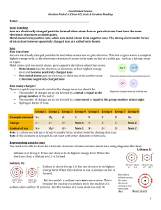 Packet #6- Ionic and Covalent Bonding