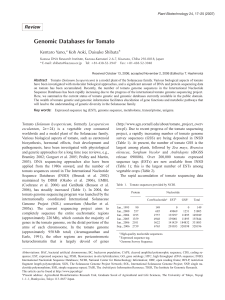 Genomic Databases for Tomato