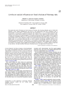 Limits on social influence on food choices of Norway rats