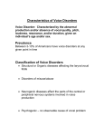 Characteristics of Voice Disorders