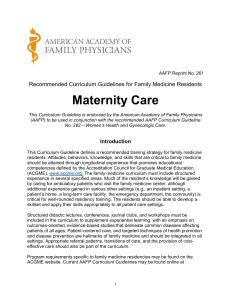 AAFP Reprint No 261 | Maternity Care