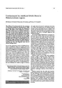 Cotrimoxazole for childhood febrile illness in Malaria