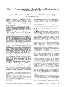 Efficacy of Parental Application of Eutectic Mixture of Local