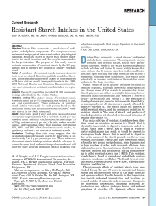 Resistant Starch Intakes in the United States