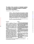The effect of the correction of metabolic acidosis on