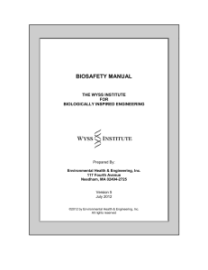 biosafety manual - Wyss Institute