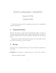 Proof by contrapositive, contradiction