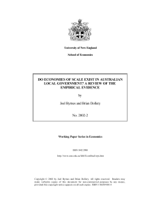 DO ECONOMIES OF SCALE EXIST IN AUSTRALIAN LOCAL