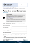 Authorised prescriber scheme - Application form