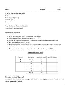 PHYS P1 - free kcse past papers