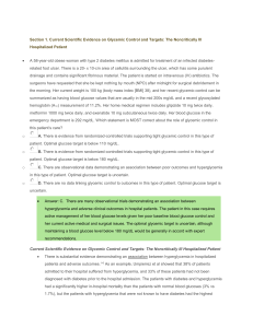 Section 1. Current Scientific Evidence on Glycemic Control and