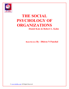 THE SOCIAL PSYCHOLOGY OF ORGANIZATIONS