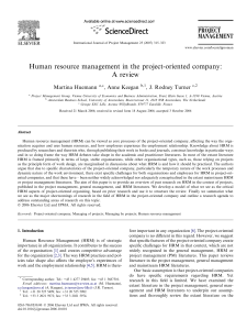Human resource management in the project