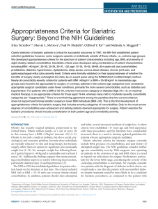 Appropriateness Criteria for Bariatric Surgery: Beyond the NIH