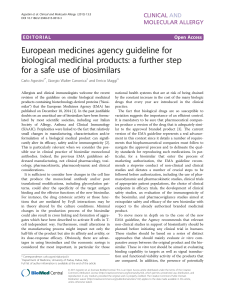 European medicines agency guideline for biological medicinal