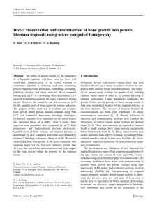 Direct visualization and quantification of bone growth into porous