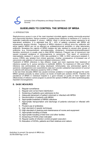 guidelines to control the spread of mrsa