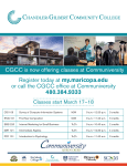 Register today at my.maricopa.edu or call the CGCC office at