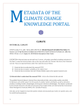 ETADATA OF THE CLIMATE CHANGE KNOWLEDGE PORTAL