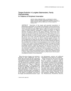 Tongue Evolution in Lungless Salamanders, Family Plethodontidae