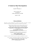 A Tutorial on Pipe Flow Equations