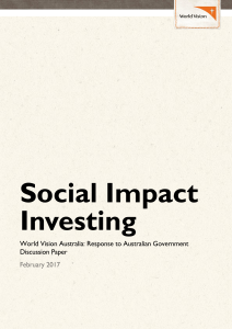 World Vision Australia - Social Impact Investing Submission