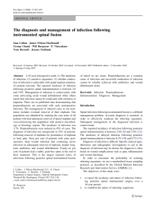 The diagnosis and management of infection following instrumented