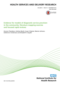 Evidence for models of diagnostic service provision in the