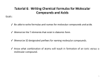 Tutorial 6 Writing Chemical Formulas for Molecular Compounds and