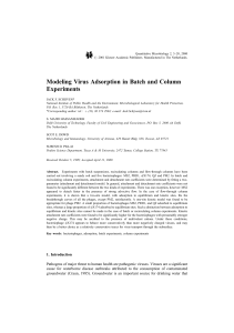 Modeling Virus Adsorption in Batch and Column Experiments